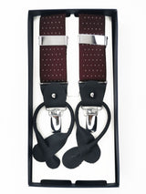 Tirantes premium burdeos lunares clips y botón - DiversoMen