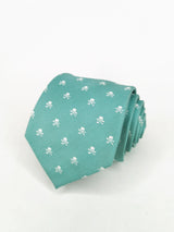 Corbata verde agua con calaveras piratas blancas - DiversoMen