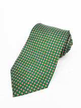 Corbata verde con pequeñas margaritas - DiversoMen