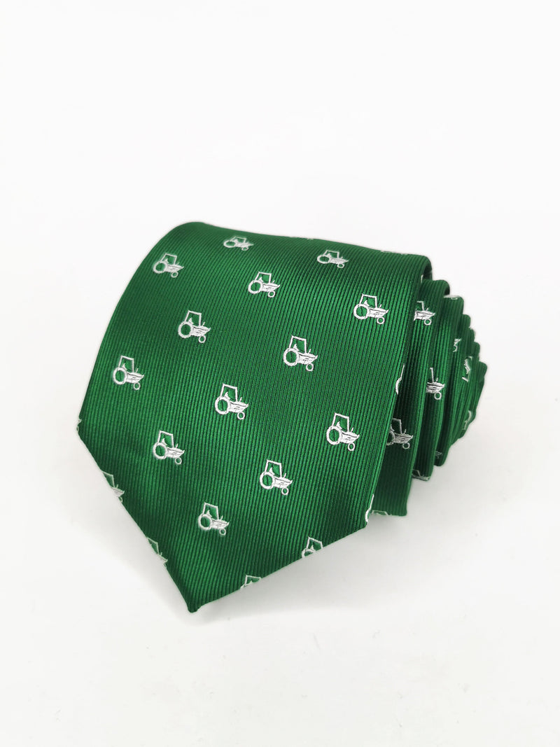 Corbata verde con tractores - DiversoMen