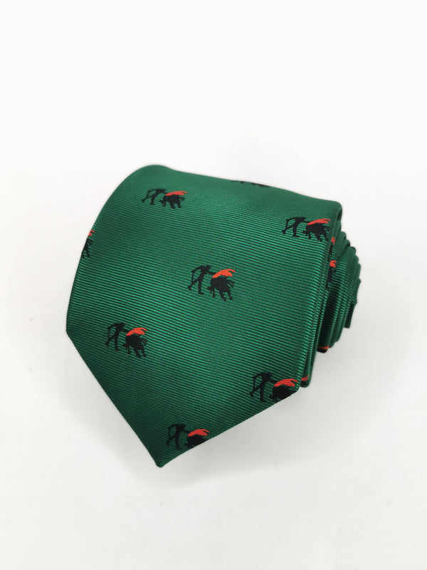 Green tie with black bullfighter